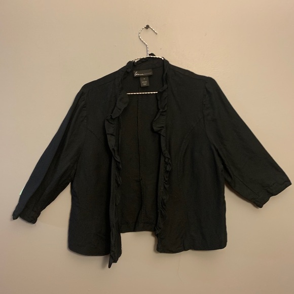 black blazer jacket with cute ruffle, 14 - Picture 3 of 3